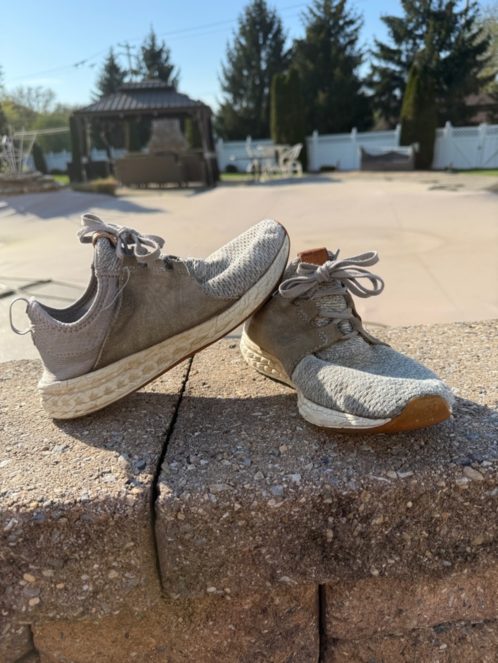 New Balance Women's Athletic Knit Sneakers in Gray and Brown